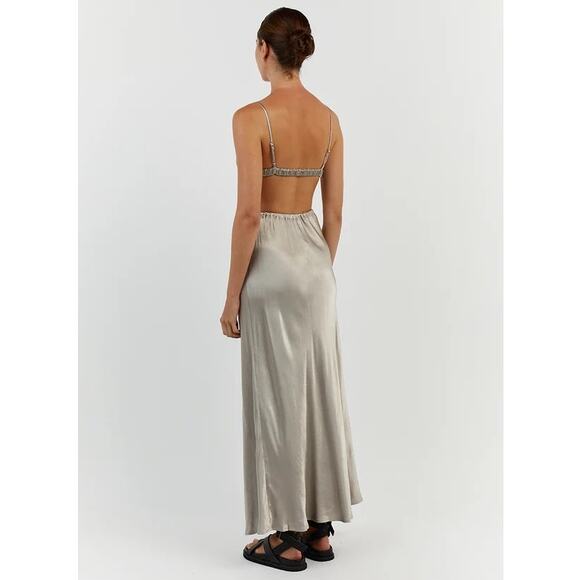 $70 NWT DISSH Bobby Pewter Silver Satin Bralette - 6 - Picture 4 of 9